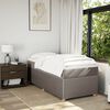 vidaXL Pat box spring cu saltea, gri taupe, 90x200 cm, textil
