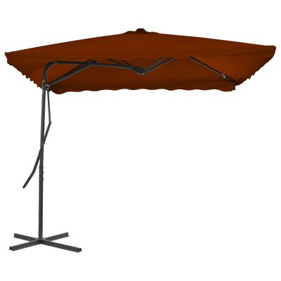vidaXL Umbrelă de exterior cu stâlp din oțel, teracota, 250x250x230 cm