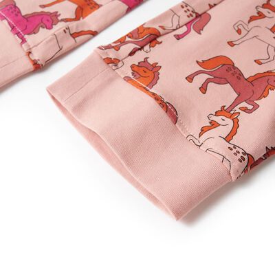 Pijamale pentru copii cu mâneci lungi roz deschis 116