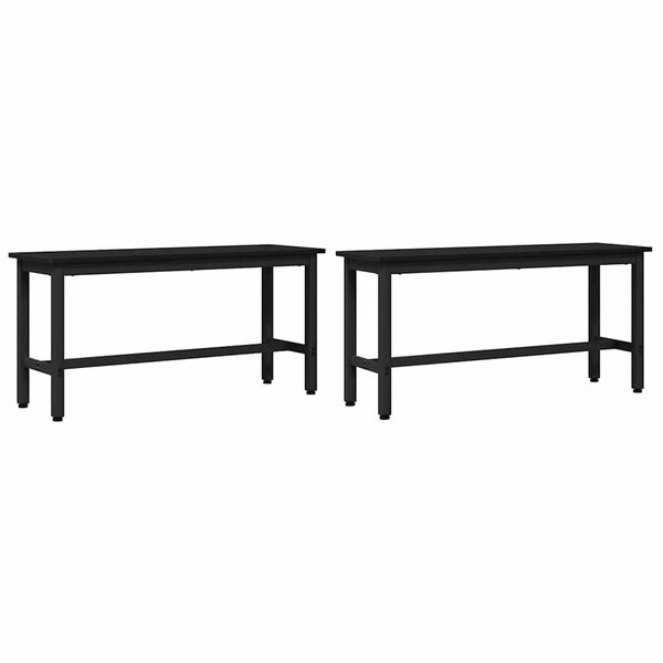 vidaXL Bancă de Dining 2 pcs Stejar Negru 100 x 32,5 x 48,5 cm
