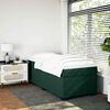 vidaXL Pat box spring cu saltea, verde &icirc;nchis, 90x200 cm, catifea