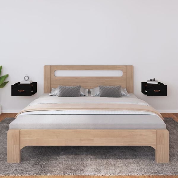 vidaXL Noptiere de perete, 2 buc., negru, 40x29,5x22 cm