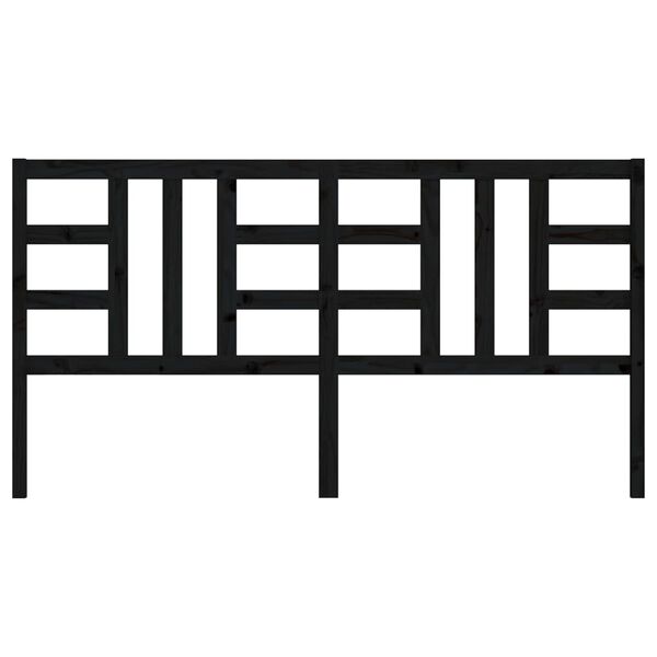 vidaXL Tăblie de pat, negru, 186x4x100 cm, lemn masiv de pin
