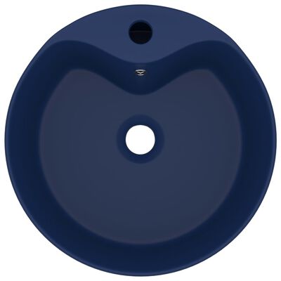 vidaXL Chiuvetă de lux cu preaplin, albastru mat, 36 x 13 cm, ceramică