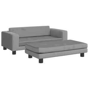 vidaXL Pat pentru c&acirc;ini cu extensie, gri deschis, 100x50x30 cm catifea