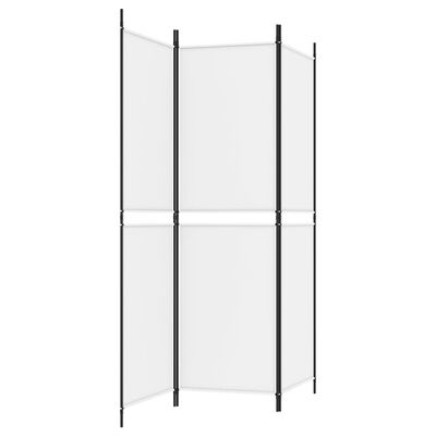 vidaXL Paravan de cameră cu 3 panouri, alb, 150x180 cm, textil