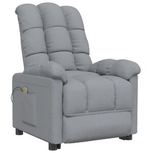 vidaXL Fotoliu de masaj, gri deschis, material textil