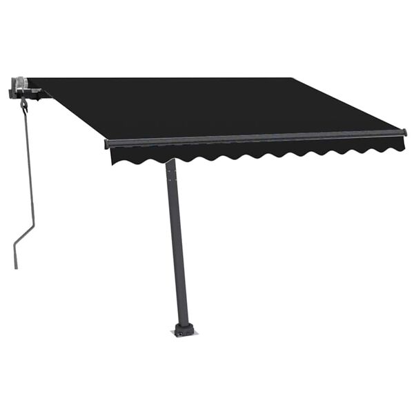 vidaXL Copertină retractabilă manual cu LED, antracit, 300x250 cm