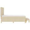 vidaXL Pat cu arcuri cu saltea cu headboard Crem 140 x 200 cm țesătură