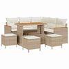 vidaXL Set de canapele pentru grădină cu pernă Bej Rattan poli