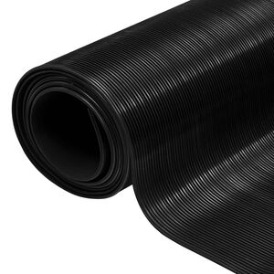 vidaXL Mat pentru Podea Negru 1 x 2 m Cauciuc