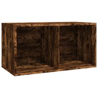 vidaXL Cutie de depozitare viniluri, stejar fumuriu, 71x34x36 cm, lemn