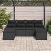 vidaXL Set de masă pentru grădină cu pernă cu depozitare 6 pcs Negru