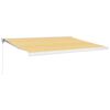 vidaXL Copertină retractabilă, galben/alb, 4,5x3 m, textil/aluminiu