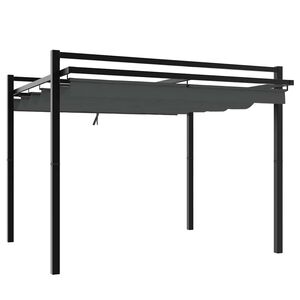 vidaXL Foișor de grădină acoperiș retractabil antracit 3x3 m aluminiu
