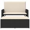 vidaXL Bancă de grădină cu perne și taburet, negru, poliratan