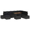vidaXL Set de canapele pentru grădină 9 buc. Negru poliratan