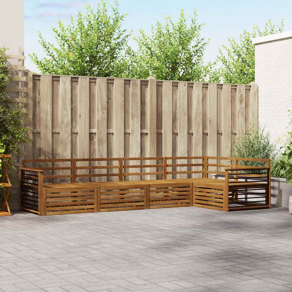 vidaXL Set de canapele de exterior 5 pcs natural Lemn Solid de Acacia