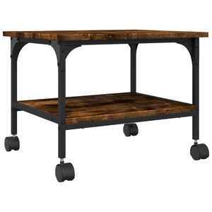 vidaXL Suport imprimantă 2 niveluri stejar fumuriu 50x40x38 cm lemn