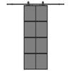 vidaXL Ușă glisantă cu set feronerie neagră 76x205cm sticlă securizată