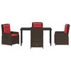 vidaXL Set de masă pentru grădină 5 pcs Maro Rattan poli