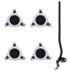 vidaXL Role pentru mobilă, 4 buc., cu dispozitiv de ridicare, 14,5x13,5x4 cm, oțel, 400 kg