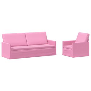 vidaXL Set de canapea 2 pcs Roz Țesătură