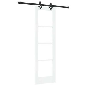 vidaXL Ușă glisantă Alb 61 x 198,5 cm Lemn masiv de pin și sticlă