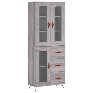 vidaXL Dulap &icirc;nalt, gri sonoma, 69,5x34x180 cm, lemn compozit