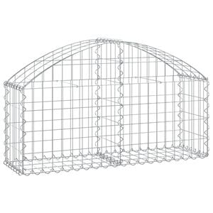 vidaXL Coș gabion arcuit, 100x30x40/60 cm, fier galvanizat