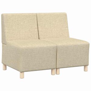 vidaXL Unitate Sofa Modulară Fără Brațe 2 buc. Crem țesătură