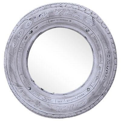 vidaXL Oglindă, alb, 50 cm, anvelopă de cauciuc reciclat