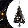vidaXL Pom de Crăciun artificial pre-iluminat Negru 120 cm PVC