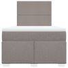 vidaXL Pat box spring cu saltea, taupe, 120x190 cm material textil