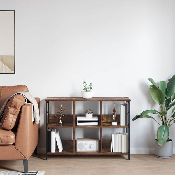 vidaXL Raft pentru cărți Stejar fumuriu 102 x 32 x 72,5 cm