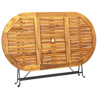 vidaXL Masă de grădină, 160x85x74 cm, lemn masiv de acacia, oval