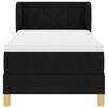 vidaXL Pat cu arcuri cu saltea cu headboard Negru 80 x 200 cm țesătură