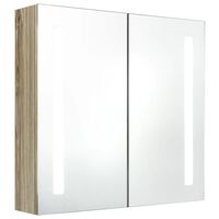 vidaXL Dulap de baie cu oglindă și LED, stejar, 62x14x60 cm