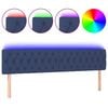 vidaXL Tăblie de pat cu LED, albastru, 180x7x78/88 cm, textil