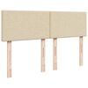 vidaXL Pat box spring cu saltea, crem, 160x200 cm, material textil