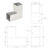 vidaXL Conectori de grindă, formă L, 4 buc, 81x81 mm, metal galvanizat