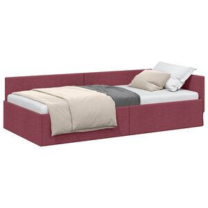 vidaXL Cadru de pat colțar Roșu Vin 80 x 200 cm țesătură