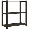 vidaXL Suport depozitare 3 niveluri, negru, 80x38x90cm, lemn masiv pin