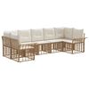 vidaXL Set de canapele de exterior 7 buc. Alb Natural și Crem