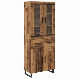 vidaXL Bufet cu sertar 2 pcs Lemn Vechi Lemn compozit