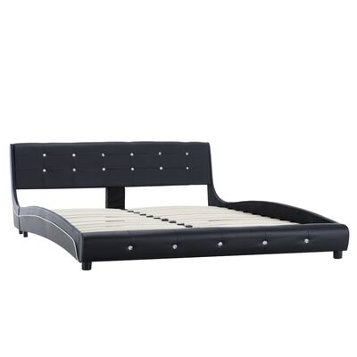 vidaXL Cadru de pat, negru, 160 x 200 cm, piele artificială