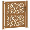 vidaXL Poartă de grădină 100x100 cm, model frunze de oțel rezistente la intemperii