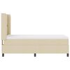 vidaXL Pat cu arcuri cu saltea cu headboard Crem 90 x 190 cm țesătură