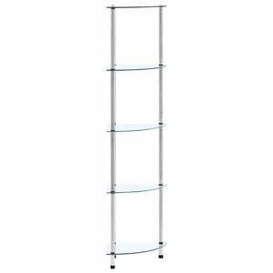 vidaXL Raft cu 5 niveluri transparent, 30x30x130 cm, sticlă securizată