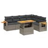 vidaXL Set canapele de grădină, 7 piese, cu perne, gri, poliratan